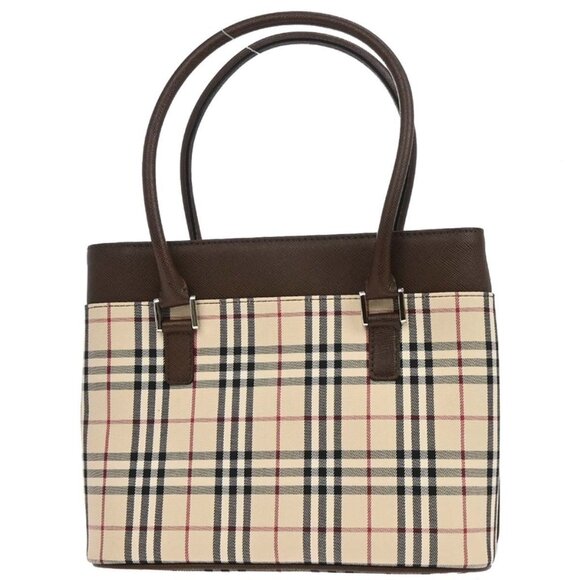 Burberry Beige Brown Burberry Check Tote Handbag - Picture 2 of 11